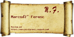 Marcsó Ferenc névjegykártya